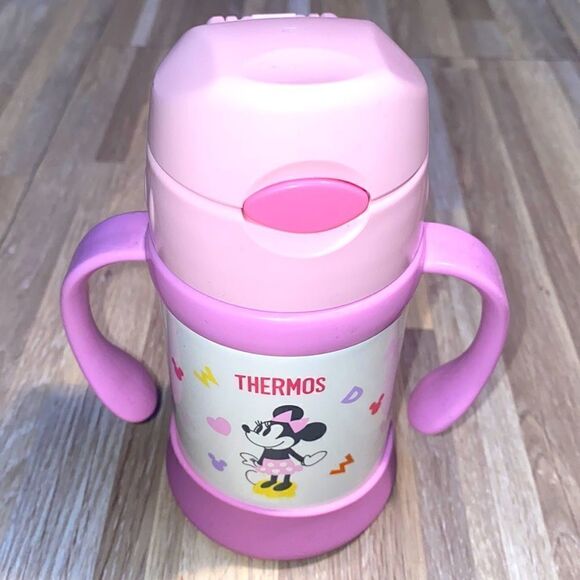 Disney Minnie Mouse Daisy Duck thermos travel toddler cup two handle soft straw - Picture 1 of 8